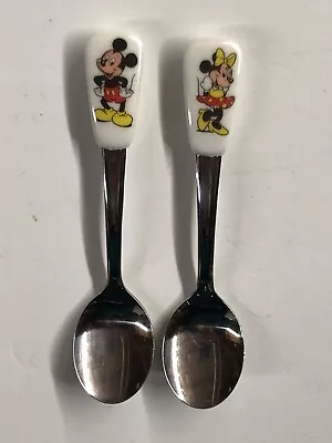 Vintage Walt Disney Mickey And Minnie Mouse Stainless Spoon Set Made In Japan • $19.95