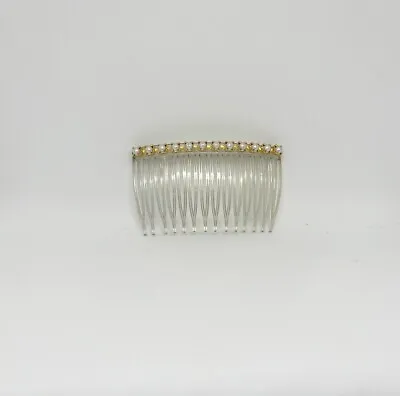 Vintage 1990s Y2K Hair Comb Gold Pearl Clear Plastic USA Prom Formal • $12