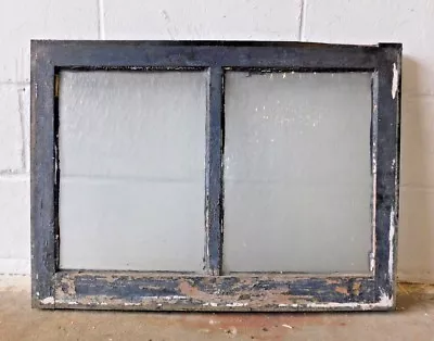 1910's Craftsman Style Two Pane WINDOW Frame & Glass ORIGINAL Textured GLASS  • $194.95