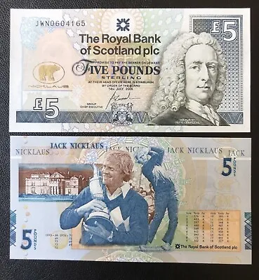 UNC Royal Bank Of Scotland £5 Five Pounds 2005 Jack Nicklaus Golf RBS • £10.95
