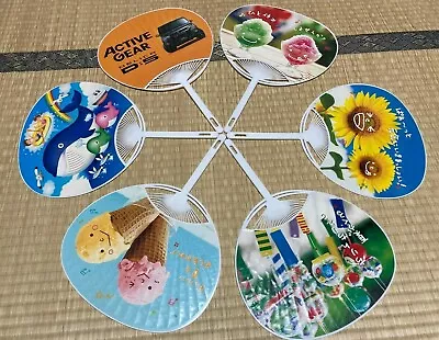 Japanese UCHIWA Fan Natsu Matsuri  Summer Festival  6 Pieces Made In Japan No.1 • $23.88