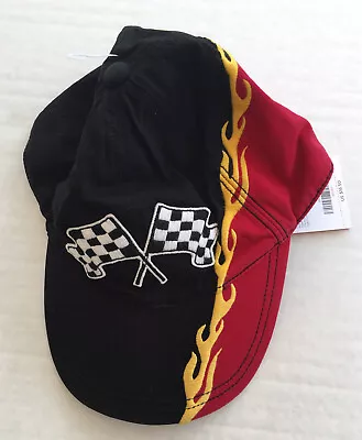 NWT Gymboree Halloween L/XL Race Car Driver Checkered Flag Flame Hat For Dad  • $19.95