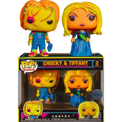 Bride Of Chucky - Tiffany & Chucky Blacklight Pop! Vinyl Figure 2-Pack • $43.99