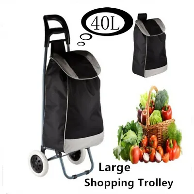 £15.99 • Buy Large Lightweight Wheeled Shopping Trolley Push Cart Luggage Bag With Wheels NEW