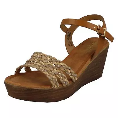 Ladies Savannah Mid Heel Wedge Sandals - F1R0874 • £19.99