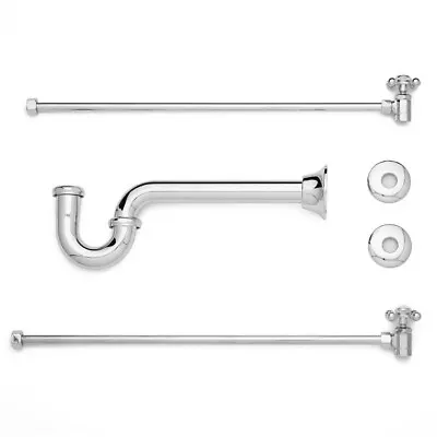 Signature Hardware-Bathroom Trim Kit For 1/2  Threaded Pipe - From Wall - Chrome • $69