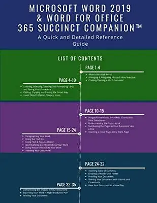 Microsoft Word 2019 & Word For Office 365 Succi. Companion<| • $34.95