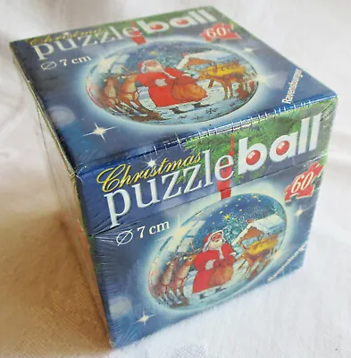 $24.99 • Buy Ravensburger Christmas Puzzle Ball 3D Ornament Santa & Reindeer 60 Pc 2006 New 