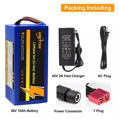 36V 10Ah Lithium Li-ion Rechargeable Battery W/Charger For Ebike Bicycle Scooter • $114.99