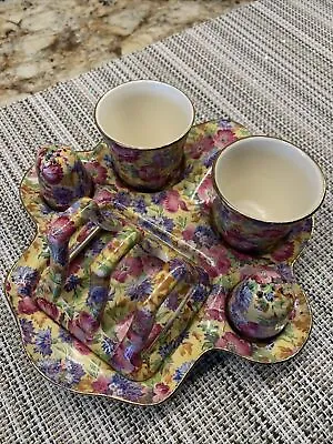 Royal Winton VTG  Chintz Breakfast Set W Egg Cups S & P Toast Plate Rare • $448