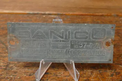 Vintage American Range Co SANICO Brass ID Tag Emblem Badge Advertising Sign • $29.95