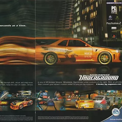 2003 Need For Speed: Underground PS2 Xbox 2-Pg Print Ad/Poster 42x27cm EGM 172 • £23.61