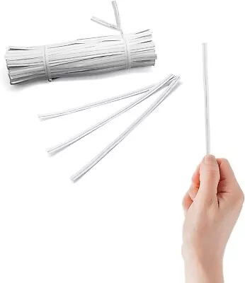 2000 Paper Twist Ties Wire For Cake Pops Gift Candy Sealing Cello Bags White • $12.49