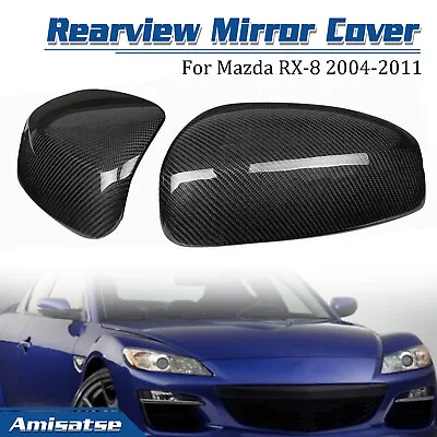 For Mazda RX-8 2004-2011 Real Carbon Fiber Rear View Side Mirror Cover Add On • $61.39