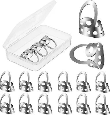 Shappy 12 Pieces Stainless Steel Guitar Finger Picks Adjustable Metal Finger Th • $14.13