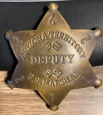 US DEPUTY MARSHAL Arizona Territory Brass Star Badge Pin Old West 3  Badge NEW • $12.99