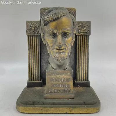 Antique K&O Kronheim & Oldenbusch Abraham Lincoln Brass Bust/bookend • $29.99