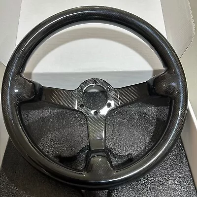 Genuine Carbon Fiber Racing Deep Dish Steering Wheel 350mm 6 Holes Bolts Black • $99