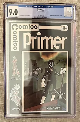 Primer #2 (Comico 1982) CGC 9.0 OW/W - 1st Appearances Grendel & Argent • $585