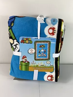 SUPER MARIO OFFICIAL NINTENDO NO-SEW FLEECE THROW KIT NIP 43”x55” - 2016 • $65