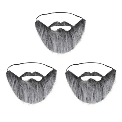  3 Pcs False Mustache Santa Claus Beard Funny Costume Whiskers Man Child Props • £7.81