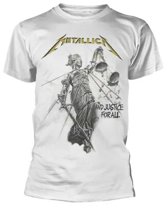 Metallica And Justice For All White T-Shirt  OFFICIAL • £17.79