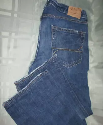 Hollister Classic Straight Balboa Dark Blue Denim Wash 36 X 26 Distressed EUC • $5.95