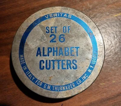Veritas Miniature Fondant Cutters ALPHABET LETERS Antique Tin 26 Made In Italy • $15.99