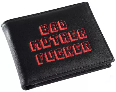 Black Red Embroidered Bad Mother Fu**er Leather Wallet As Seen In Pulp Fiction • $26