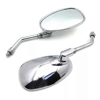 Motorcycle Racing Mirrors 10mm For Yamaha V Star 1100 XVS1100 Custom 2000 Chrome • $27.96