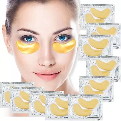 Premium Under Eye Mask Crystal Collagen Gel Pad Gold Face Anti Aging Wrinkle • £2.49