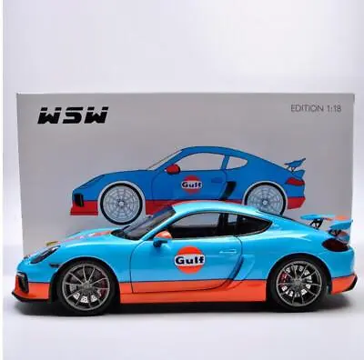 1/18 Schuco Porsche CAYMAN GT4 Gulf Metal Diecast Model Car Toys Kids Gifts Blue • $140.25