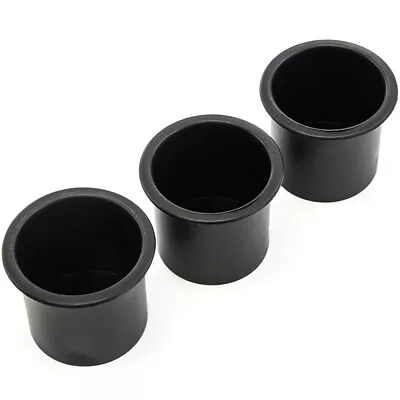 Set Of 3 Black Plastic Cup Holders Boat RV Car Truck Inserts Universal Size • $10.99