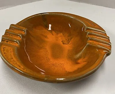 $17.94 • Buy Vintage Ashtray California Pottery Cal Style USA #800 Orange Drip Glaze