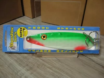 Moonshine Lures 4 1/2  Magnum Salmon Trolling Spoon Super Glow Hot Lips • $11.87