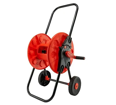 60m Garden Hose Cart Reel Trolley Folding Handles Free Standing ORANGE • £23.95