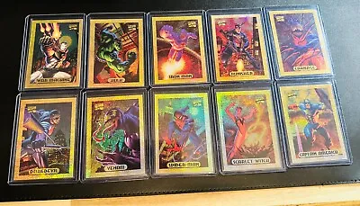 Rare - 1994 Marvel Masterpieces Gold Holofoil Complete Set • $599.99