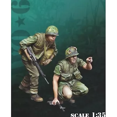 $15.16 • Buy 1:35 Resin Figures Model Kit Vietnam War US Soldiers 2 Man Unassembled Unpainted