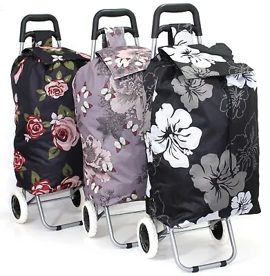£19.99 • Buy X Large Shopping Trolley 47L LightWeight Strong Folding Cart Shopper 2 Wheel Bag