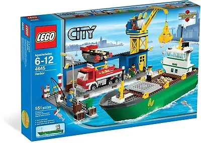 £327.40 • Buy New LEGO City HARBOR 4645 Port Container Ship Tanker Crane Loading Dock  Marina