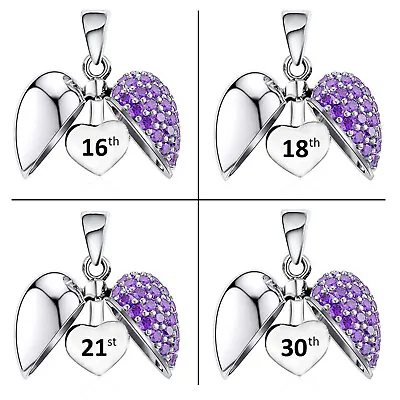 16 18 21 30 Heart Pendant - Gift For Her Women Girls Charm Bracelet Or Necklace • £16.45