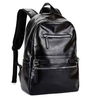 Mens Backpack Business Leather Laptop School Bag Waterproof Sports Travel Bag • $32.99