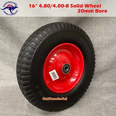 16  4.80/4.00-8 20mm BORE Solid Tyre Wheel Wheelbarrow Wheels Puncture Proof • $39.99