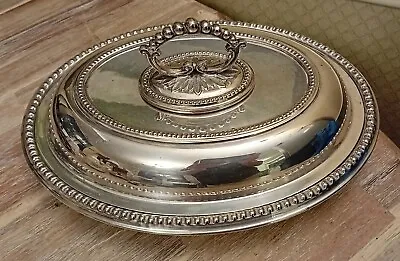 Antique Silver Plated English Entree Serving Dish Large Lidded Removable Handle  • £21.50