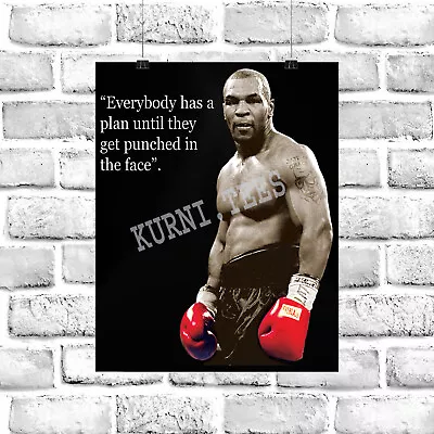 Mike Tyson Boxing Champion Quotes Black Poster Size 16  X 20  • $14.99