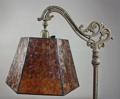 Mission Arts & Crafts Mica Bridge Floor Lamp Shade Amber Tailor Made Lampshades • $121