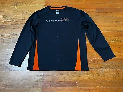 Harley Davidson T-Shirt Black Long Sleeve XL Performance Base Deadwood SD Stain • $12.50