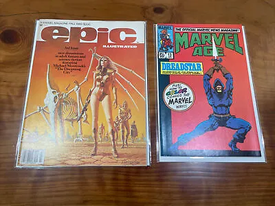 Epic Illustrated 3 [1980] 1st App Dreadstar Marvel Magazine & Marvel Age 13 1984 • $39