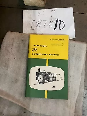 John Deere 25 3-Point Hitch Sprayer Owner's Operator's Manual OM-B25280 NOS • $15.88