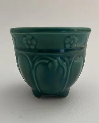 Vtg Zanesville Teal Stoneware Collectable Planter Miniature USA Made • $24